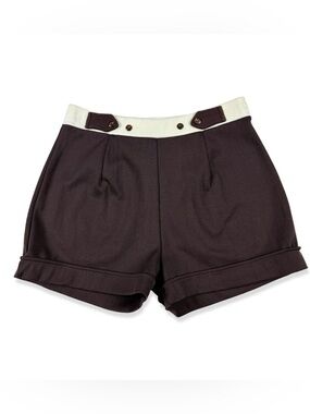 Vintage 60s 70s Brown High Waist Nylon Shorts